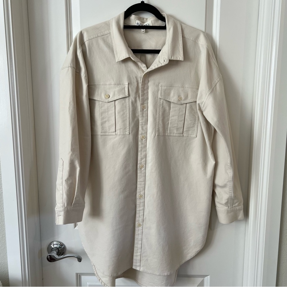 Alex Mill Keeper Flannel Moleskin Shirt in Ivory